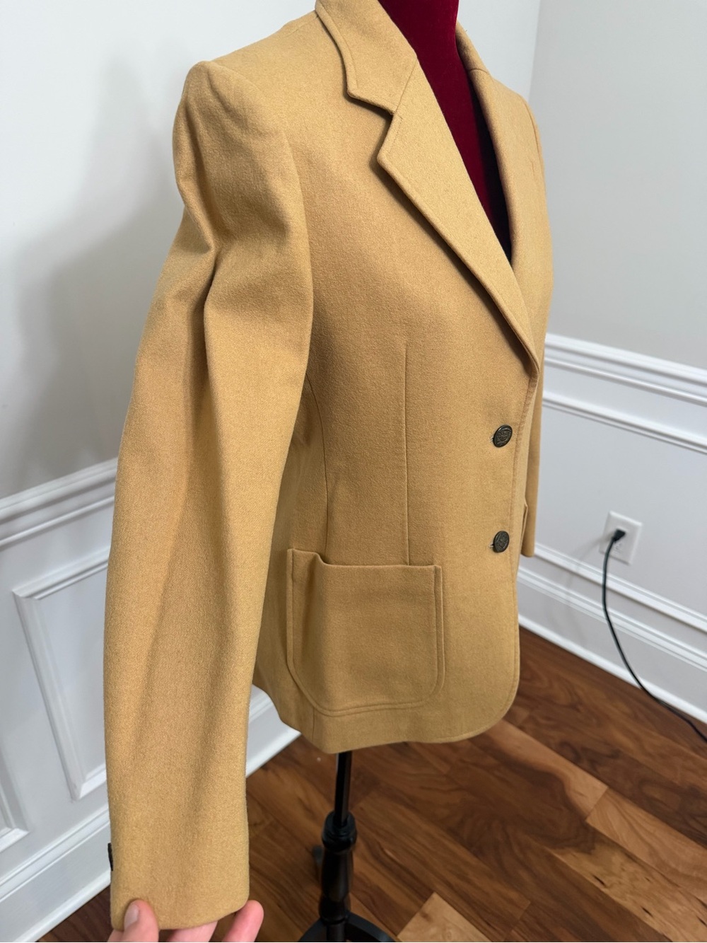 Vintage Bon Chic‎ by Silver Ox Camel Wool Blend Blazer Jacket - Picture 3 of 10